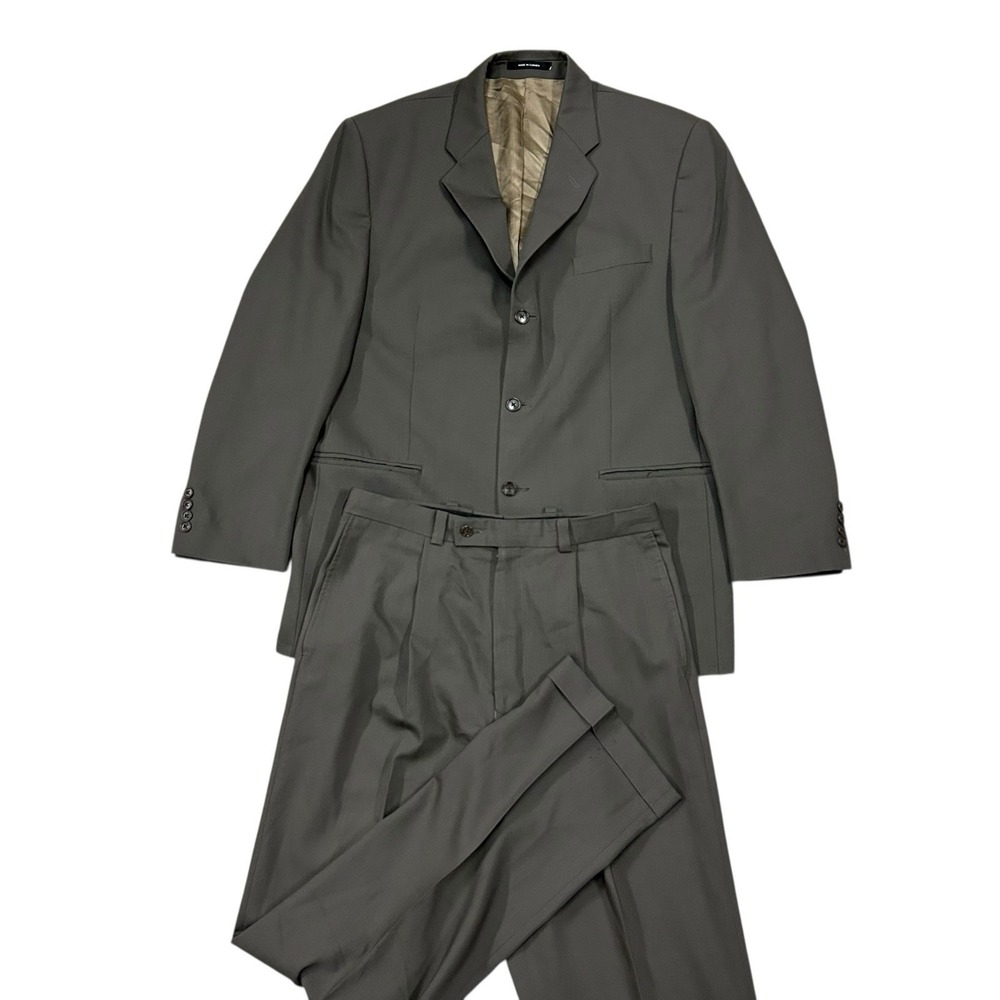 Calvin Klein Suit Men's 42R Gray Pants 30X33 Wool 3 Button (Flaw)